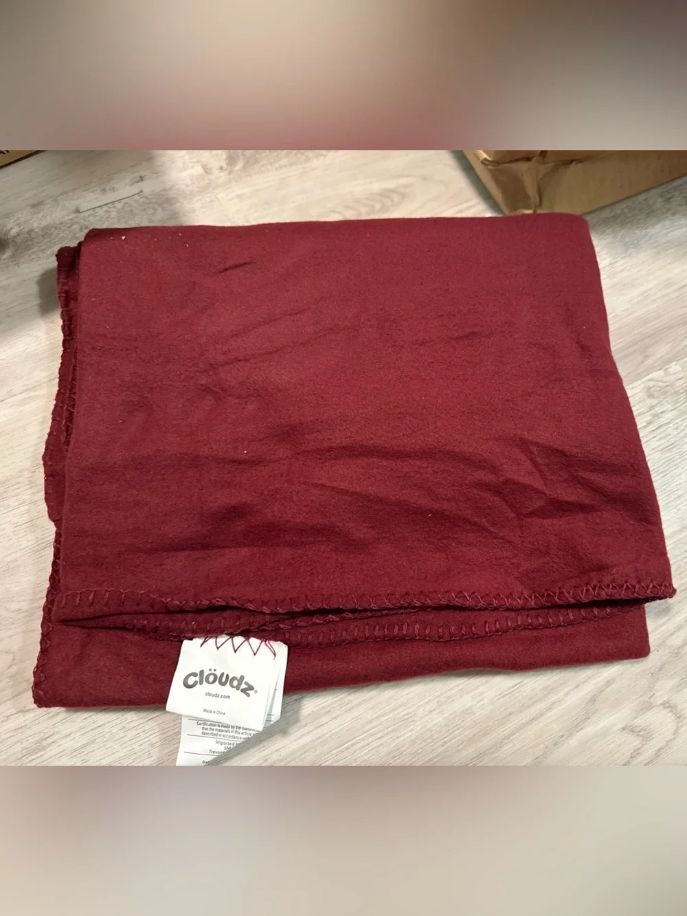 Plush Burgundy Throw Blanket - Lightweight